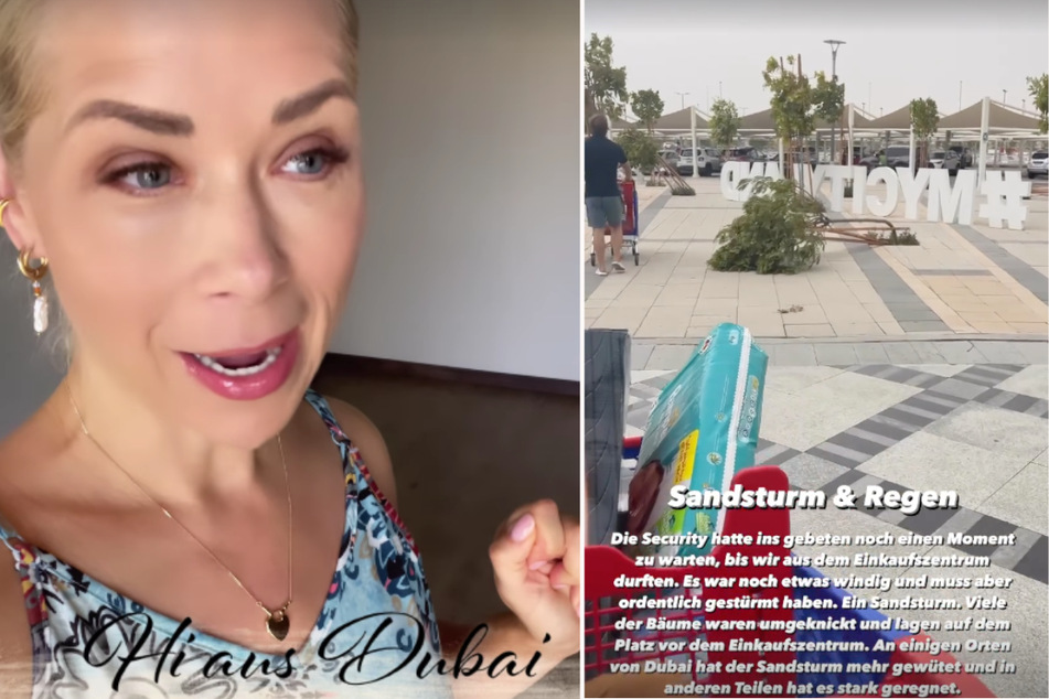 Tanja Szewczenko (46) zeigt bei Instagram die Verwüstung, die ein Sandsturm in Dubai hinterlassen hat.