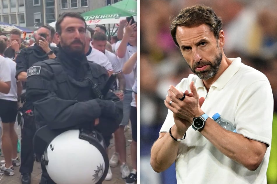 Zum Verwechseln ähnlich: Darum feiern England-Fans diesen deutschen Polizisten!
