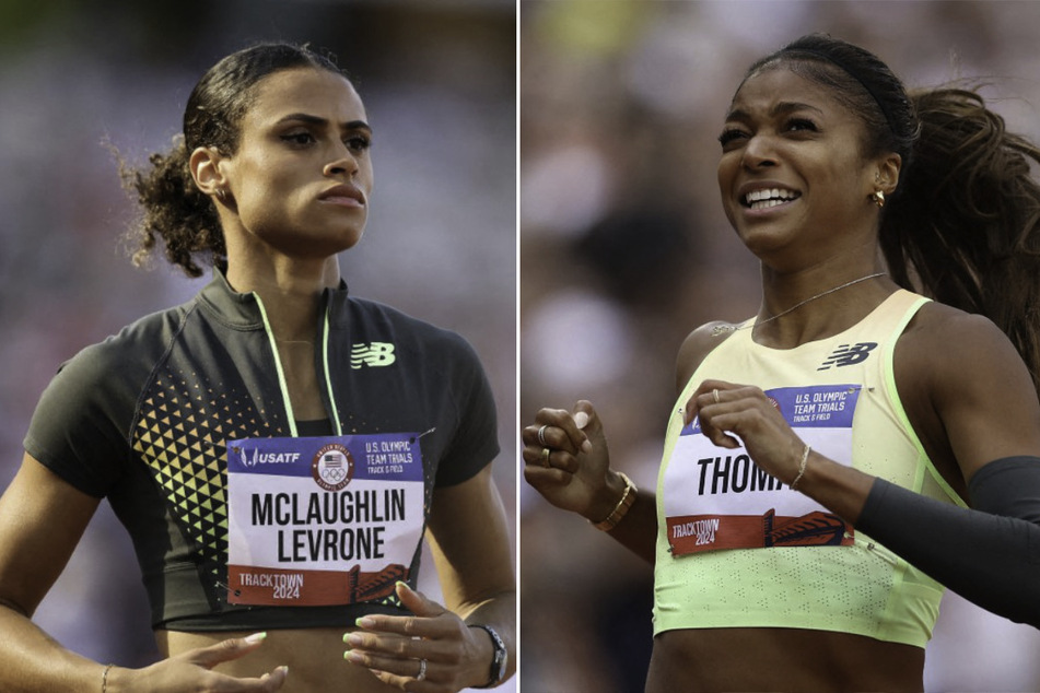 American Olympic gold medalists Sydney McLaughlin-Levrone (l.) and Gabby Thomas are among the athletes featured in the Grand Slam Track opening in Kingston.