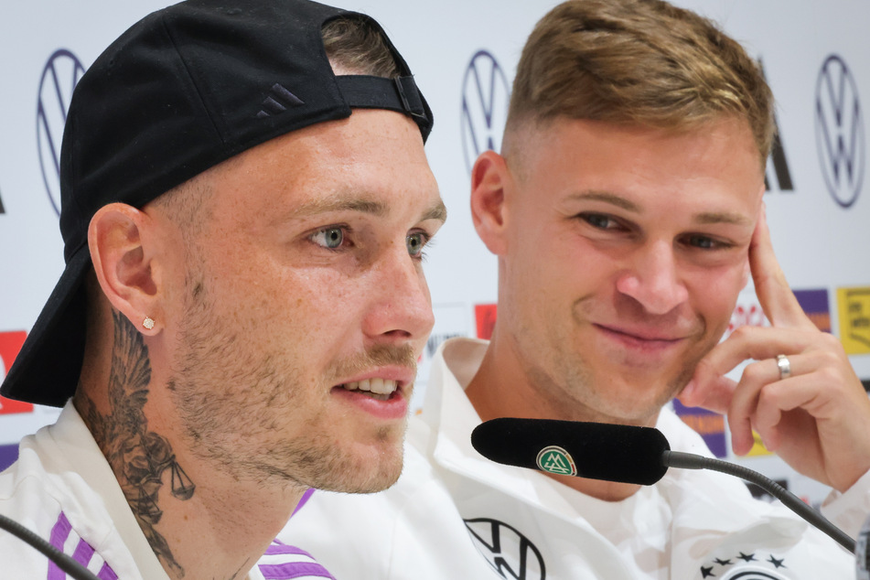 Bei der Nationalmannschaft sind Raum und Joshua Kimmich (30, r.) best buddys.