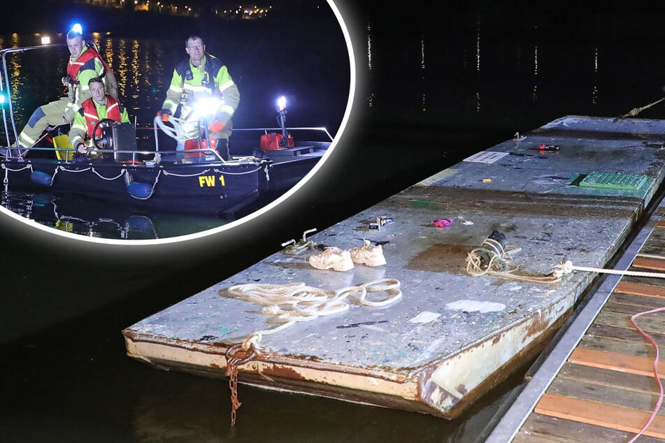 Dresden: Drama bei Nacht: Zwei junge Frauen treiben flussabwärts auf Plattform ab