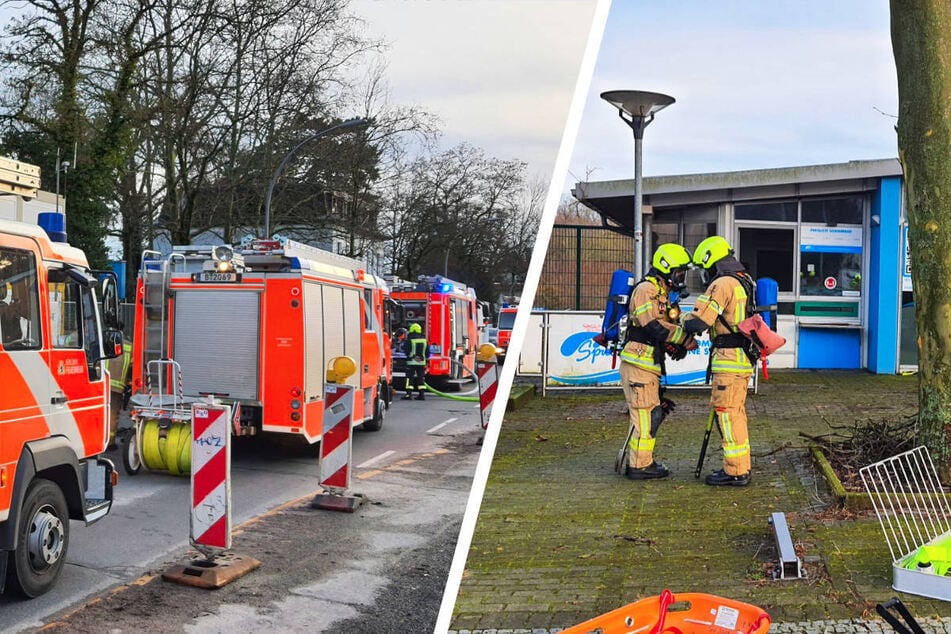 Berlin: Brand im "Spucki": Feuerwehr muss Flammen in Berliner Schwimmbad löschen