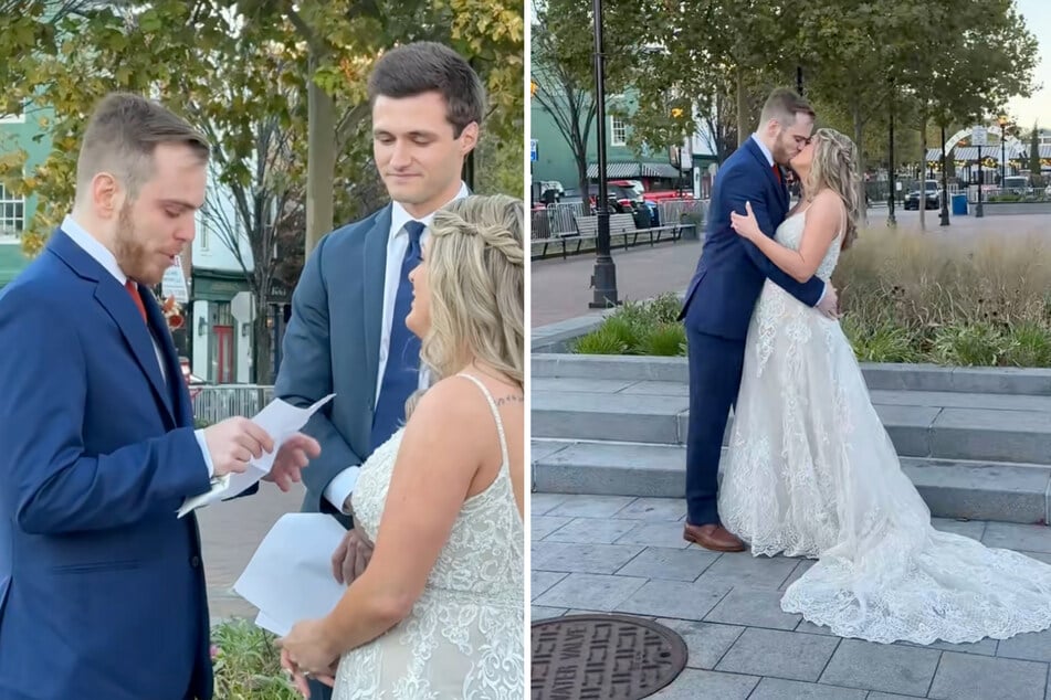 Das Hochzeitspaar war zu diesem Zeitpunkt schon ein gutes Jahr verheiratet. Die zweite Zeremonie in Baltimore war eine Geste für ihre Freunde.