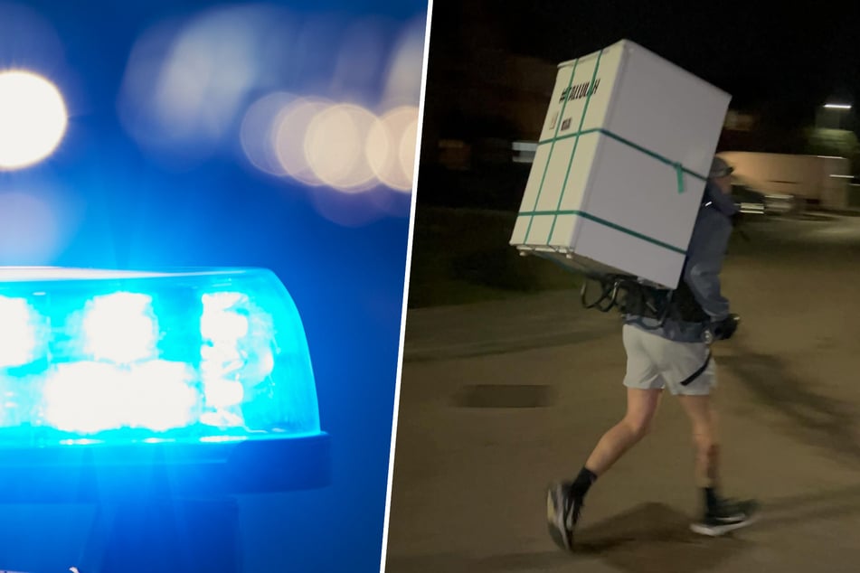 Haltet den ... Dieb? Polizei stoppt Mann mit Kühlschrank auf dem Rücken