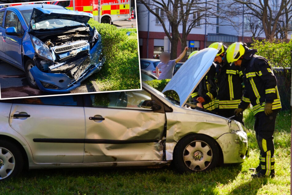 VW und Chevrolet kommen von Straße ab: Eine Verletzte bei Crash im Leipziger Osten